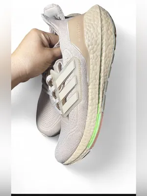 adidas woman Light Beige Knit Running Sneakers thumbnail 7