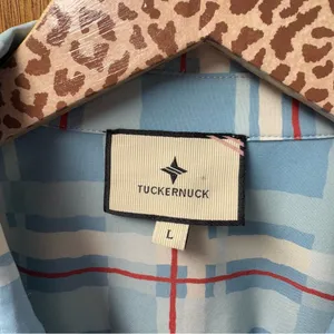 Tuckernuck Westport Trellis Sleeveless Hayes Shirt Dress Mini Blue Large L thumbnail 10
