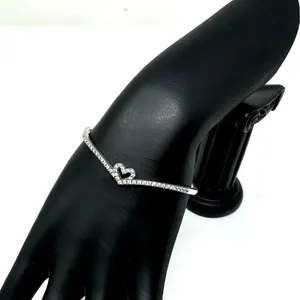 Pandora sterling silver/CZ bangle bracelet, size 1 / small thumbnail 2