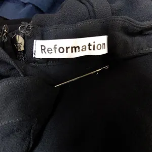 Reformation Pants Womens 8 Black Wide Leg High Rise Tie Belt Flowy Lined Boho thumbnail 3