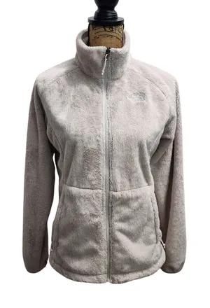 The North Face Fuzzy Fleece Jacket Womens M Beige‎ Zip Up Casual Outerwear thumbnail 1