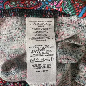 LOFT Multicolor Paisley Sleeveless Ruffle Neck Blouse Mixed Media Size Medium thumbnail 5