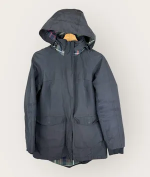 Pendleton Womens Small Flannel Plaid Lined Hooded Parka Barn Chore Coat Blue thumbnail 1