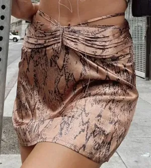 NWT Princess Polly snakeskin print mini skirt silky satin size 4 thumbnail 1