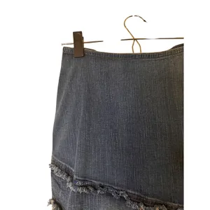 Orix's Dark Blue Fringe Detail Cotton Denim Jean Skirt Women Sz S thumbnail 6