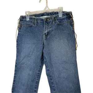Vintage Abercrombie & Fitch‎ Y2K Lace Up Capri Jeans thumbnail 2