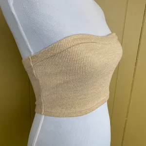 Women XS knit tube top and pull on shorts outfit tan thumbnail 8