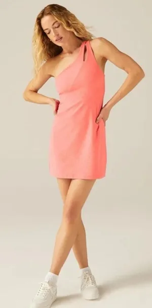 Beyond Yoga NWT Spacedye Lost Your Mind Dress Electric Peach Pink SD6190 Women M thumbnail 1