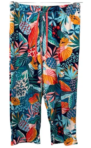Cuddl Duds Pajama‎ Pants Sz M Floral Colorful Wide Leg Tropical Brushed Lounge thumbnail 1