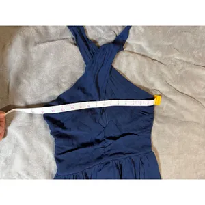 NWOT Lulus Size Small Emrah‎ Navy Blue Cross-Front Cutout Halter Midi Dress thumbnail 6