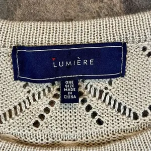 Lumiere Women’s Tan Knit Crochet Poncho Blouse One Size thumbnail 11
