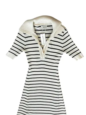 Moon River Ribbed Knit Sweater Midi Dress Nautical Preppy French Girl Chic thumbnail 3