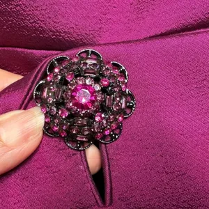 Badgley Mischka Fuchsia Skirt Suit Set Crystal Button Blazer Pencil Skirt Sz 10 thumbnail 11