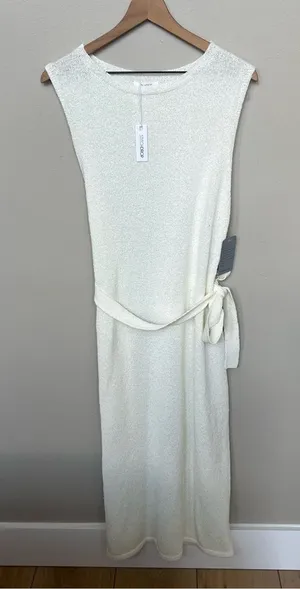 StitchDrop NWT Nantucket Sleeveless Knit Sweater Dress Optic White Size XL thumbnail 1
