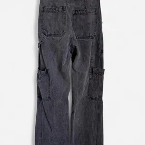 H&M Washed Black High Waisted Cargo Jeans Sz 2 thumbnail 2