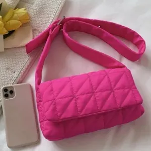 Pink Quilted Crossbody Puffer Shoulder Bag Handbag Nwt thumbnail 3