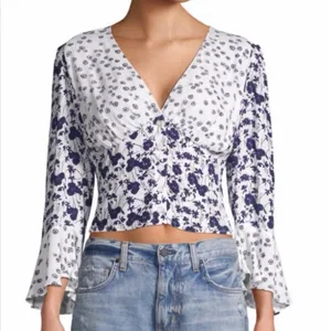 FREE PEOPLE‎ Floral Blouse thumbnail 1