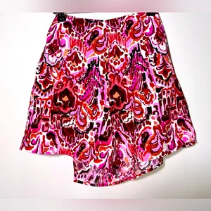 NWT‎ ZARA Sarong-Style Pink Geometric Skort - small thumbnail 2