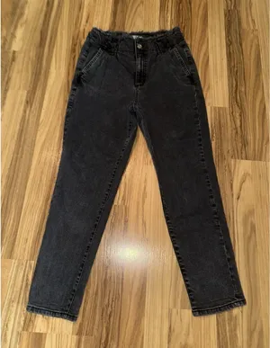 Garage Jeans Women's 9‎ Black High Rise Frayed Waist Skinny Stretch Denim Pants thumbnail 1