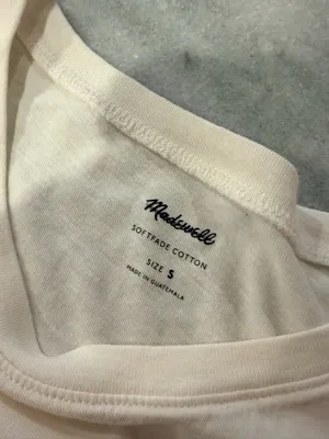 NWOT Madewell Size S Cream Softfade Cotton Sleeveless Crop Muscle Tee Shirt thumbnail 7