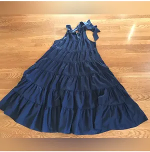 tiered maxi dress navy blue size L thumbnail 6