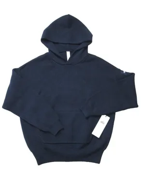 NWT Alo Unisex Scholar Hooded Sweater in Navy Blue Heavyweight Oversized Knit XS thumbnail 1