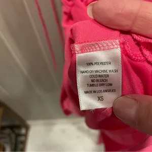 Cute bubblegum pink lucy in the sky babydoll flowy tie strings deep v top thumbnail 4