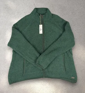 NWT Natural Reflections Sherpa Sweater Women's 1X Green Full Zip Cozy Cabincore thumbnail 1