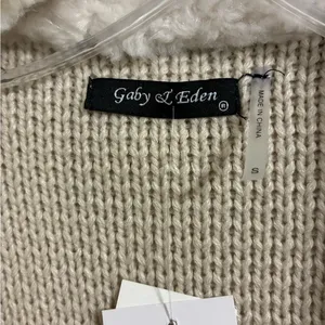 Gaby & Eden Cream Knit Sweater/jacket NWT size S thumbnail 3