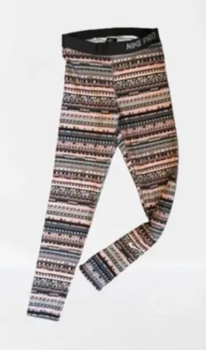 Nike Pro Women Leggings Peach, Black, Gray, White Size M thumbnail 1