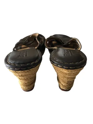 Born Women's Black Leather Sandals Wedge Crisscross Straps Open Toe 10 thumbnail 4