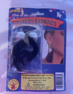 Creepy Skull Funky EARRINGS Funny Horror Novelty‎ Jewelry thumbnail 1