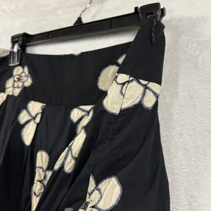Vintage GAP 6 Black‎ Floral Embroidered 100% Cotton A-Line Mini Skirt Twee Cute thumbnail 3