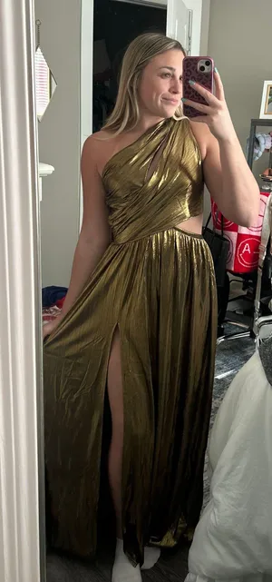 Selfie Leslie Gold Maxi Dress thumbnail 5