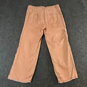 Hei Hei Anthropologie Pink Cargo Pants Wide Leg Frayed Hem Tencel Linen Size 28 thumbnail 2