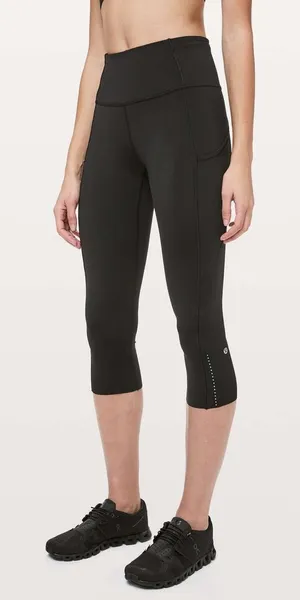Lululemon‎ Fast Free High Rise Tight 19" Black Leggings Workout Pockets Womens 4 thumbnail 1