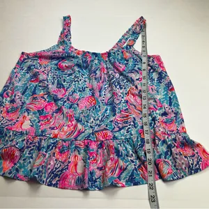 Lilly Pulitzer Womens‎ Size XS Ruffle Tank Top Scoop Neck Blouse Coastal Beach thumbnail 7