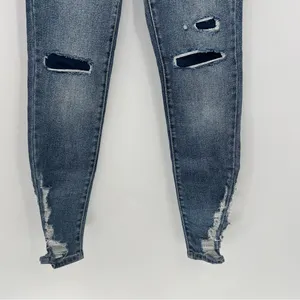 Free People About A Girl Jeans 24 High Rise Distressed Skinny Raw Hem NWT thumbnail 4