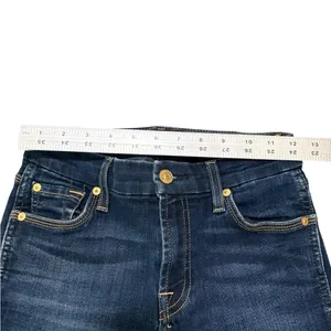 7 For All Mankind Women’s Dark Blue Ankle Straight Jeans With Frayed Hem 25 thumbnail 3