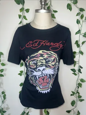 Ed Hardy Tiger Graphic Short Sleeve Tee thumbnail 1
