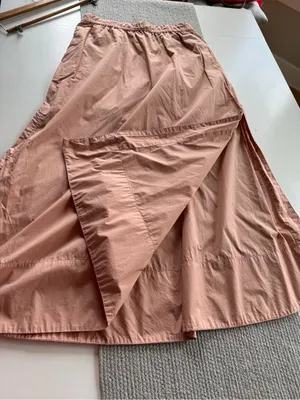 J. Crew Peach Cotton Poplin Elastic-Waist Maxi Skirt Side Slits Size Small thumbnail 8