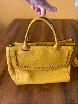 Kate Spade Margaux Saffron Yellow Satchel – Pebbled Leather Crossbody Tote thumbnail 2