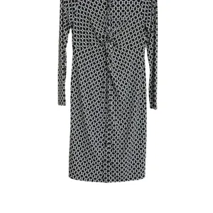 Motherhood‎ Maternity Size Small Shirt Dress Black White Geometric Twist Front thumbnail 3