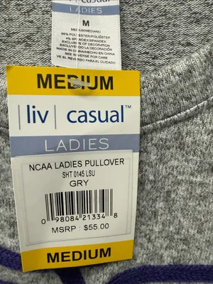 LSU Tigers Gray Crewneck Sweatshirt with purple Script thumbnail 2