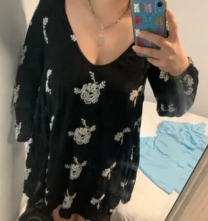 Free People Long Sleeve Floral Dress thumbnail 1