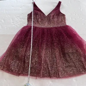 Lulus Ballerina Dream Burgundy‎ and Gold Sleeveless Skater Dress LARGE NWT thumbnail 8