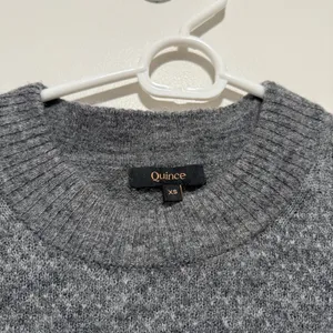 Quince Baby Alpaca-Wool‎ Diamond Stitch Crew Sweater in Charcoal Gray Size XS thumbnail 4