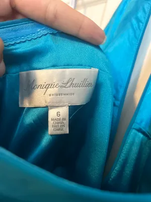 Monique Lhuillier Long Blue  Dress thumbnail 3