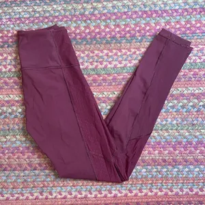Lululemon Dark Red Mesh High Rise Tight Leggings thumbnail 2