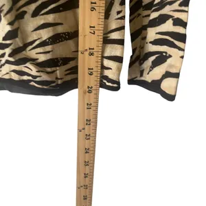 Brandon Thomas Y2k Women's Size Medium Linen Blend‎ Animal Print Retro Blazer thumbnail 8